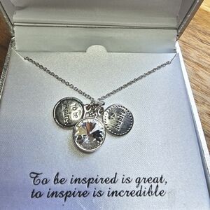 🚨 Sale Charming Inspirations Swarovski Elements Silver Plated Charm Necklace